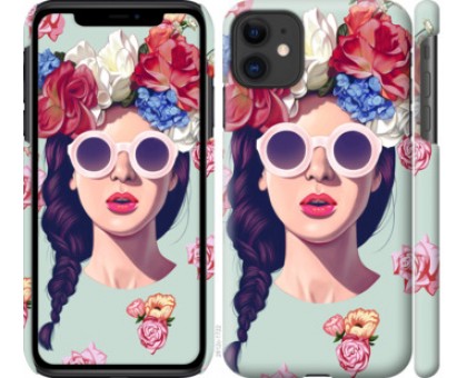 Чехол Девушка с цветами для iPhone 11