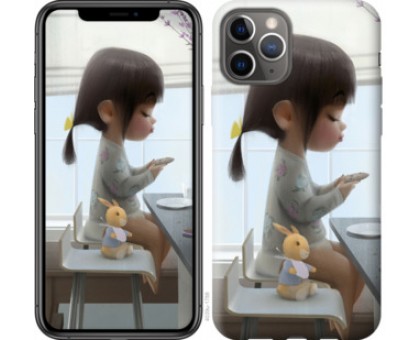 Чехол Милая девочка с зайчиком для iPhone 11 Pro