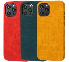 Кожаный чехол Croco Leather для Apple iPhone 12 Pro / 12 (6.1")