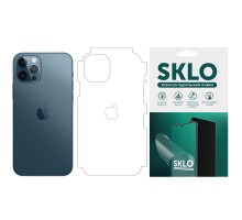 Защитная гидрогелевая пленка SKLO (тыл+грани без углов+лого) для Apple iPhone 12 Pro Max (6.7")