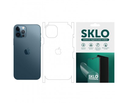 Защитная гидрогелевая пленка SKLO (тыл+грани+лого) для Apple iPhone 12 Pro Max (6.7)