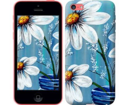 Чехол Красивые арт-ромашки для iPhone 5c