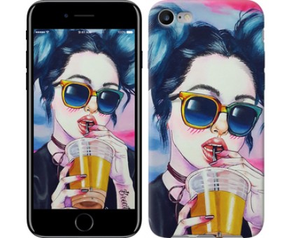 Чехол Арт-девушка в очках для iPhone 7 (4.7)