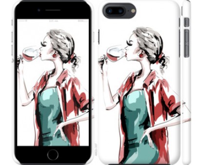 Чехол Девушка с бокалом для iPhone 7 Plus