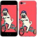 Чехол Мопс на велосипеде для iPhone 8 (4.7)