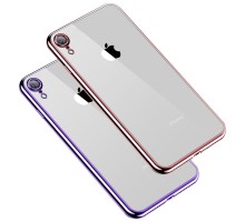Прозрачный силиконовый чехол глянцевая окантовка Full Camera для Apple iPhone XR (6.1")