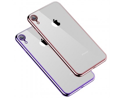 Прозрачный силиконовый чехол глянцевая окантовка Full Camera для Apple iPhone XR (6.1)