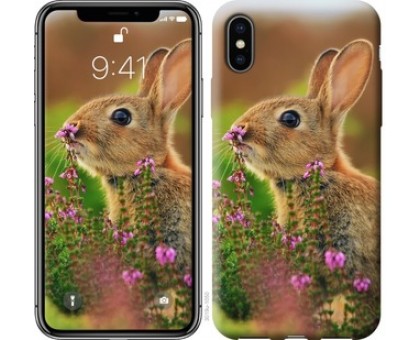 Чехол Кролик и цветы для iPhone XS (5.8)