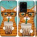 Чехол Зеленоглазый кот в очках для Samsung Galaxy S20 Ultra